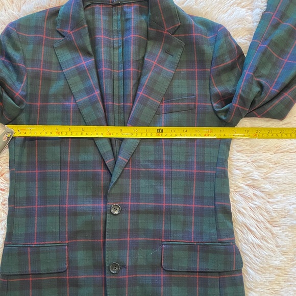 J Crew Ludlow Sportcoat 36R Slim Blue Green Plaid - Picture 5 of 8